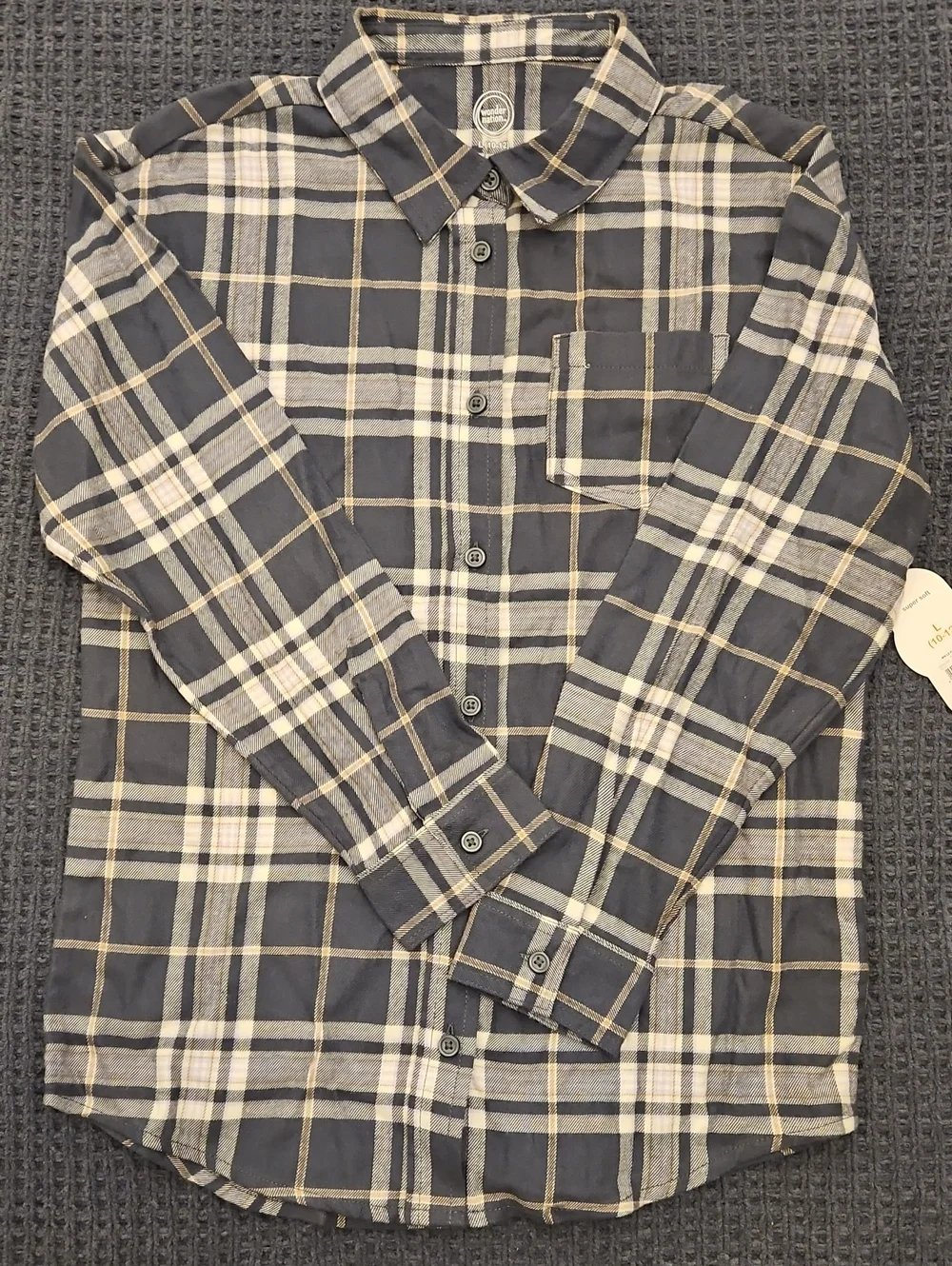 Kids Gray & Cream Plaid Button-Up Shirt
